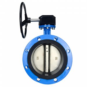 法蘭式蝸輪蝸桿蝶閥DN40，1.6Mpa（橡膠密封